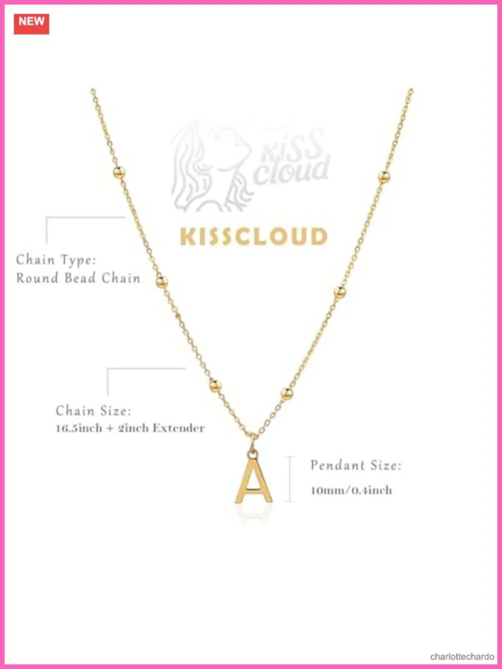 Initial Necklace for Women 14K Gold Plated Dainty Letter Pendant